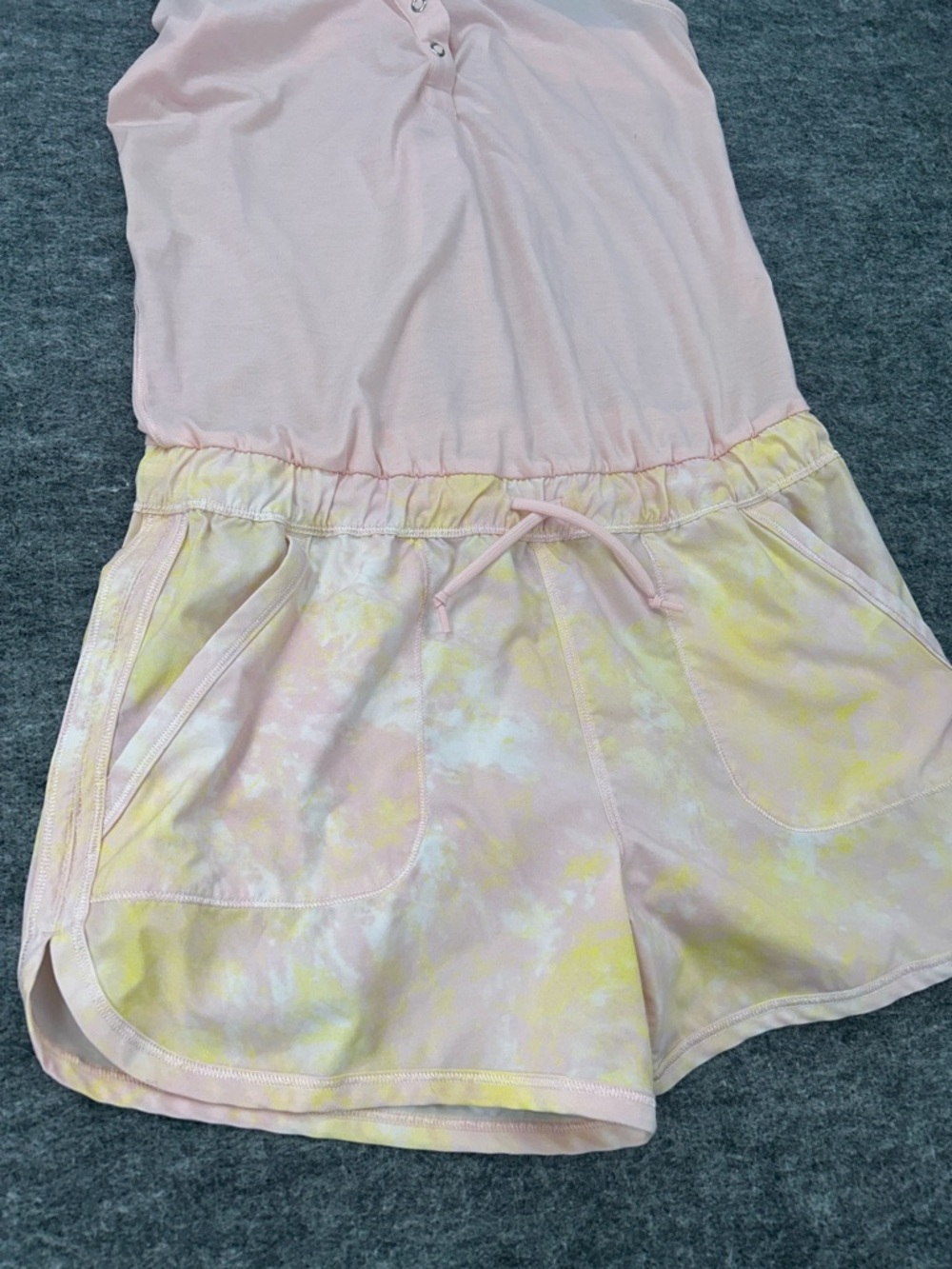 Ivivva Gray Drawstring Top with Blue Lavender Floral Print Girls Set Sz 14 - Picture 9 of 12